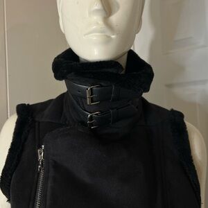 🖤Two by Vince Camuto Faux Shearling Moto Vest